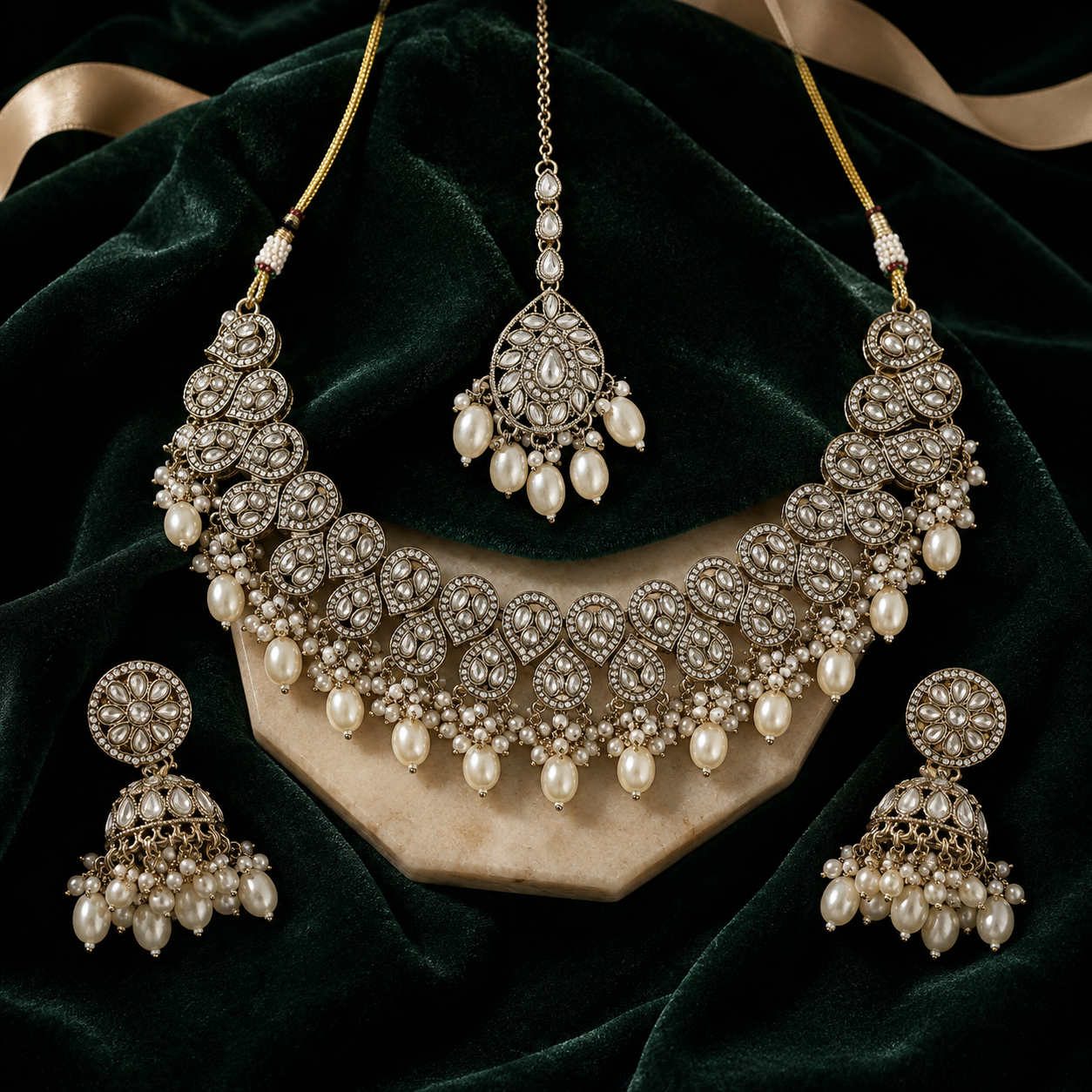 RUHANI PEARL KUNDAN NECKLACE SET