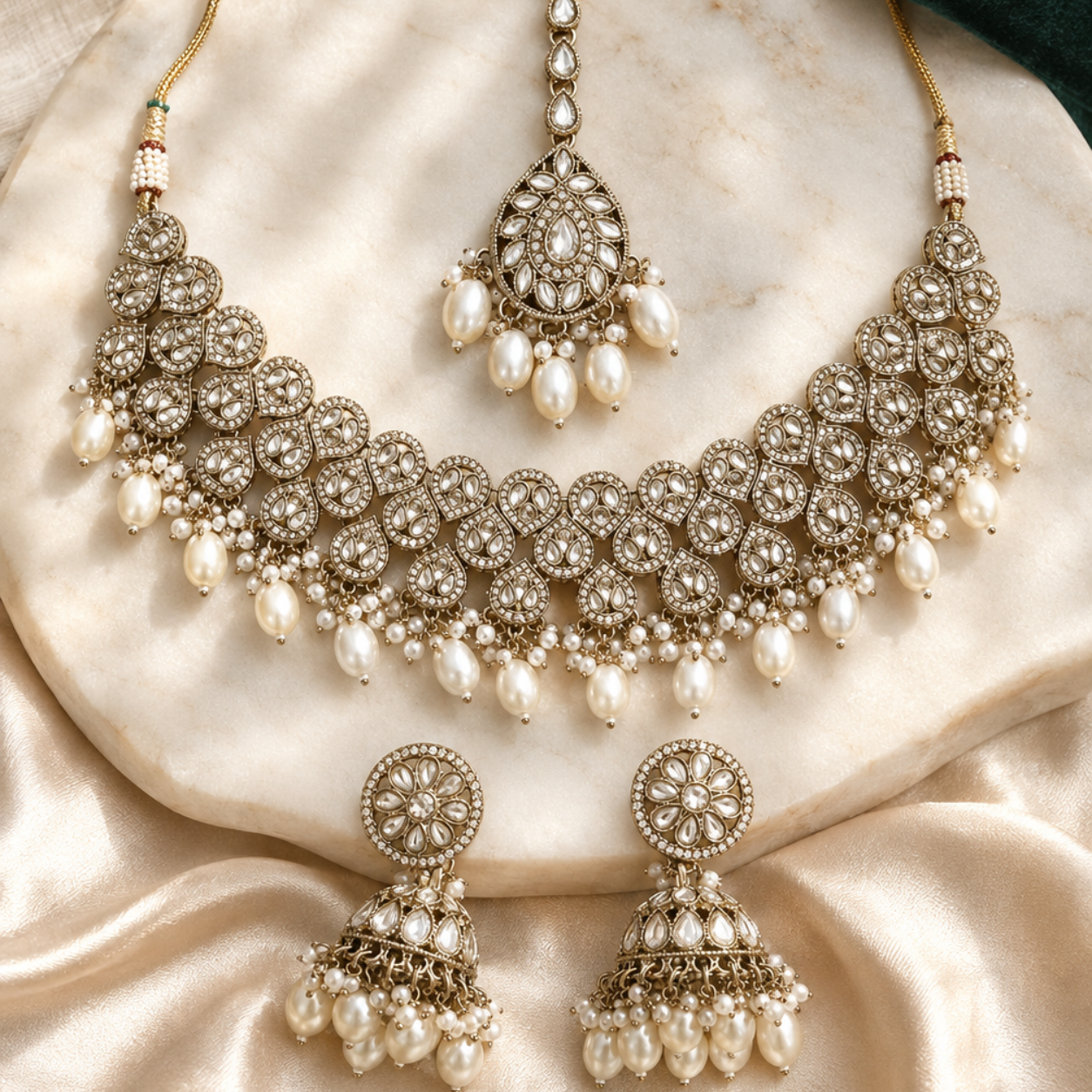 RUHANI PEARL KUNDAN NECKLACE SET