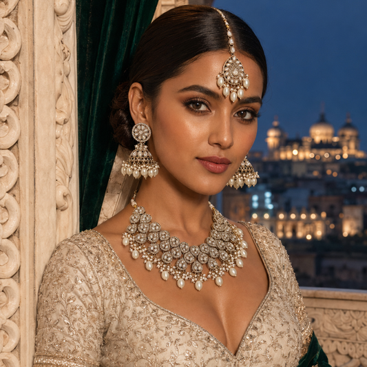RUHANI PEARL KUNDAN NECKLACE SET
